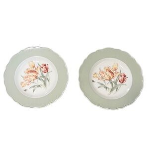 Wedgwood Martha’s Garden Tulip Salad Plates 9” PAIR